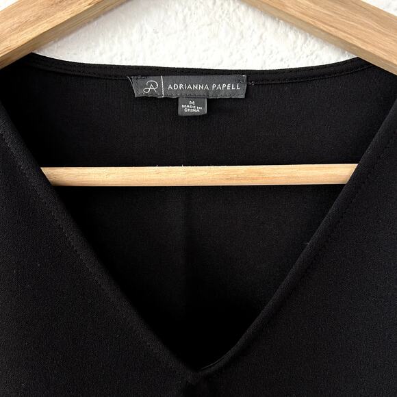 Adrianna Papell Women's Black Top Statement Sleeves Sz Medium Formal Old Money - Picture 4 of 10